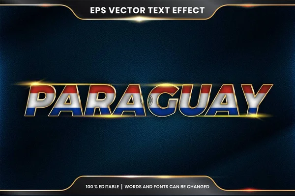 Düzenlenebilir metin efekti biçimi - Ulusal ülke bayrağıyla Paraguay