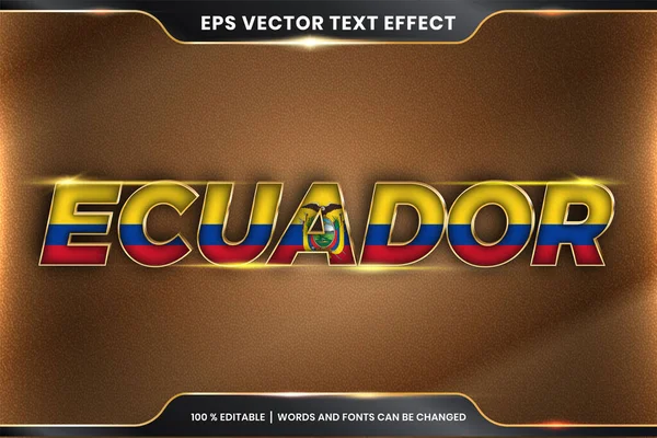 Düzenlenebilir metin efekti biçimi - Ulusal ülke bayrağıyla Ekvador