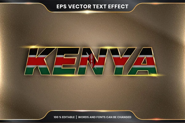 Düzenlenebilir metin efekti - Kenya ulusal bayrağıyla