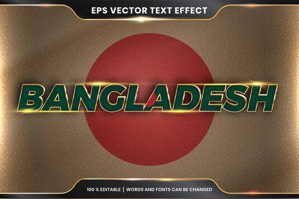 Düzenlenebilir metin efekti - Ulusal ülke bayrağıyla Bangladeş