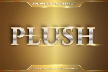 Metin efekti 3d Plush sözcükler metin efekti teması düzenlenebilir metal altın ve gümüş renk kavramı