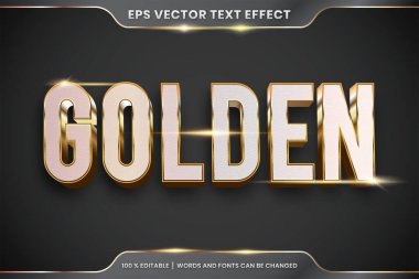 3d Golden words metin efekti teması düzenlenebilir gerçekçi metal altın ve gümüş renk kavramı