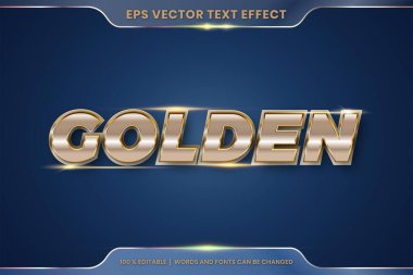 3d Golden words metin efekti teması düzenlenebilir gradyan metal altın rengi konsepti