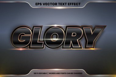 3d. 'de metin efekti Metin efekti teması düzenlenebilir metal gradyan siyah ve altın rengi konsepti