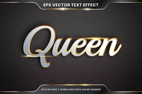 Efeito Texto Queen Palavras Efeito Texto Tema Editável Gradiente Realista — Vetor de Stock