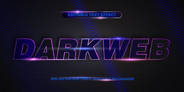 Editierbarer Texteffekt Dark Web Text Style Mockup Konzept — Stockvektor