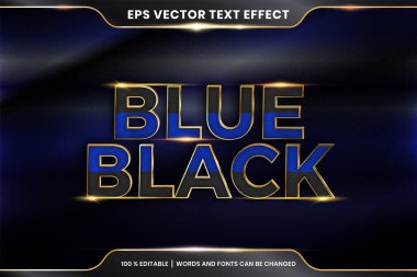 Metin efekti 3d Mavi kelimeler metin efekti teması düzenlenebilir metal altın rengi konsepti