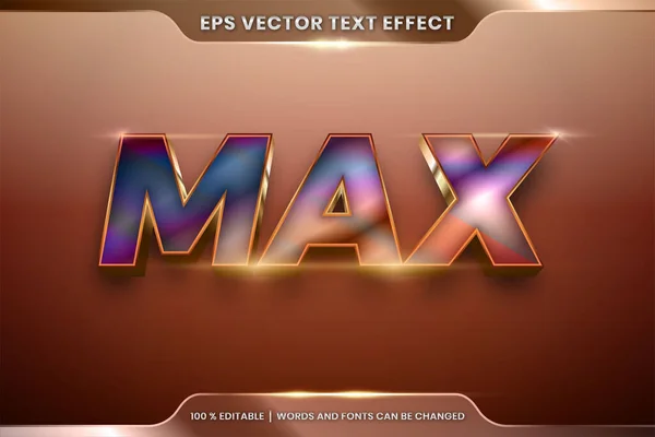 Effet Texte Max Mots Styles Police Thème Modifiable Réaliste Dégradé — Image vectorielle