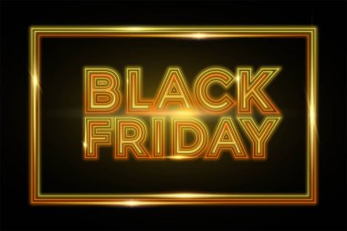 Metin efekti temalı Kara Cuma, moda yüzücü ve afiş tanıtım pazarı için neon rengi kavramı çevrimiçi