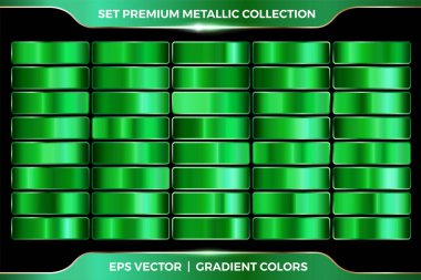 Renkli gradyan yeşil metalik mega set metal pastel paletler koleksiyonu sınır çerçeve kapağı kapağı şablonları için
