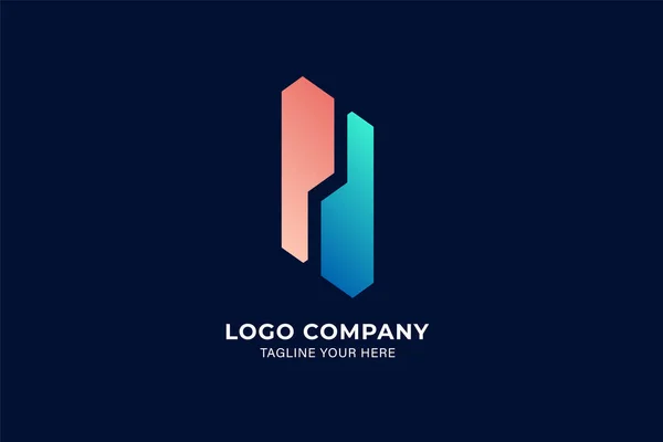 Logotipo Abstracto Colorido Letra Concepto Forma Diseño Logotipo Degradado Color — Vector de stock