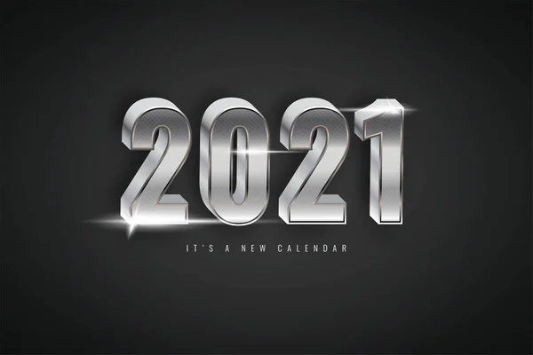 Новым 2021 Годом Дорогой Хромированный Фон — стоковый вектор