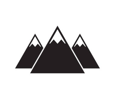 Açık hava uygulamaları ve ağ için kar vektör simgesine sahip dağ zirveleri