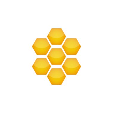 Uygulamalar ve web için bal peteği vektör simgesi, bal tarağı altıgen renkli düz simge