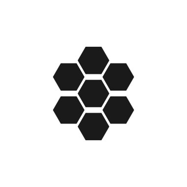 Uygulamalar ve web için bal peteği vektör simgesi, bal tarak altıgen düz simge