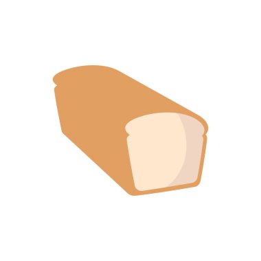 Sandviç somunu ekmek vektör simgesi, Sandviç beyaz ekmek düz renk vektör ikonu gıda uygulamaları ve web için