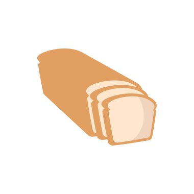 Sandviç ekmeği vektör simgesi, besin uygulamaları ve web için düz renk vektör ikonu dilimlenmiş sandviçli beyaz ekmek.