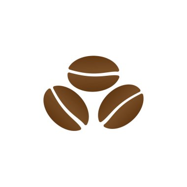 Kahverengi kavrulmuş kahve espresso tohumu. Beyaz arka planda izole edilmiş ikon.