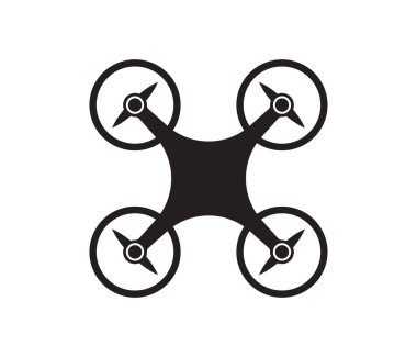 Beyaz arka planda siyah renkli sivil hava aracı simgesi