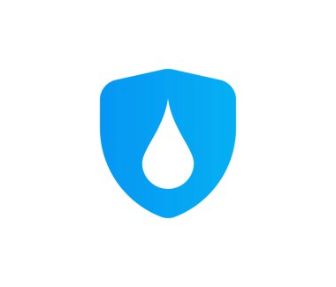 Su geçirmez ikon, su geçirmez işaret, suya dayanıklı sembol. Su koruma vektörü simgesi