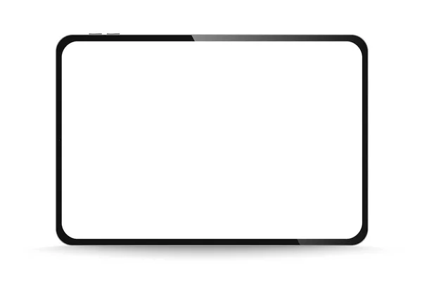 Moderno computer tablet nero con schermo orizzontale vuoto isolato su sfondo bianco. PNG — Vettoriale Stock