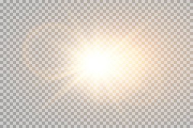 Vektör şeffaf güneş ışığı özel lens ışık efekti. PNG