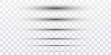 Yuvarlak ve kare izole zemin şeffaf gölgeler. Karanlık oval gölge ve daire gölge vektörü. PNG