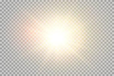 Vektör şeffaf güneş ışığı özel lens ışık efekti. PNG