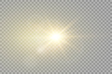 Vektör şeffaf güneş ışığı özel lens ışık efekti. PNG