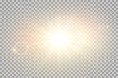 Vektör şeffaf güneş ışığı özel lens ışık efekti. PNG