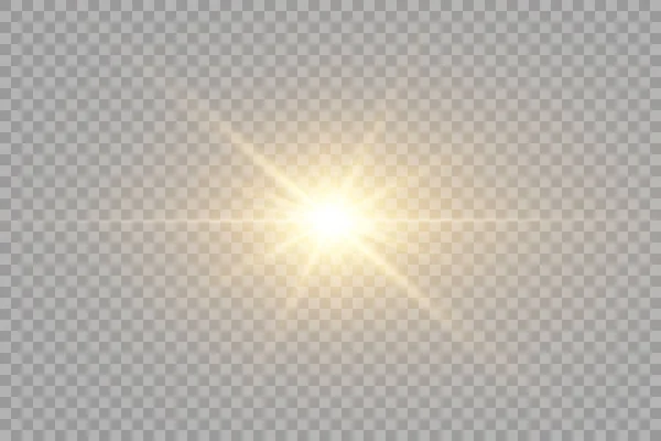 Efecto de luz de destello de lente especial de luz solar transparente vectorial. PNG — Vector de stock