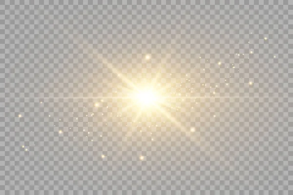 Vektör şeffaf güneş ışığı özel lens ışık efekti. PNG — Stok Vektör
