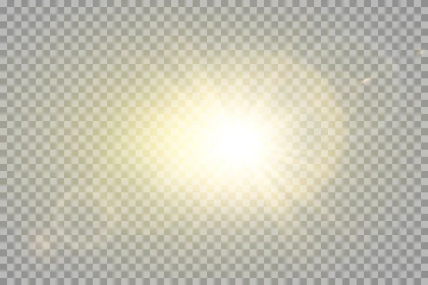 Vektör şeffaf güneş ışığı özel lens ışık efekti. PNG — Stok Vektör