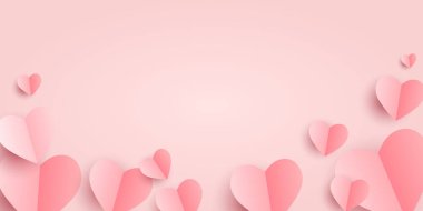 Sevgililer Günü kartpostalı. Saydam arkaplanda kağıt uçuşu elementleri. Mutlu kadınlar, anneler, sevgililer günü, doğum günü tebrik kartı tasarımı için kalp şeklinde sevgi sembolleri. PNG 