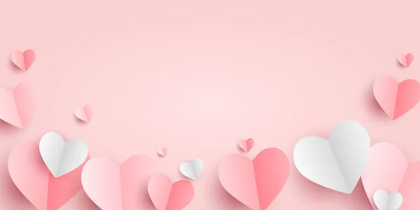 Red pink 3d hearts. Flying heart cards template. Isolated romantic cov By  Microvector