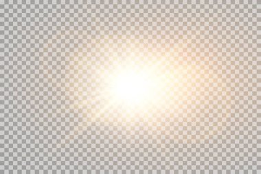 Vektör şeffaf güneş ışığı özel lens ışık efekti. PNG