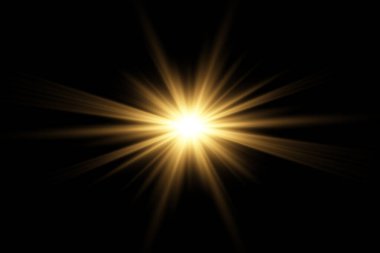 Vektör şeffaf güneş ışığı özel lens ışık efekti. PNG. Vektör illüstrasyonu 