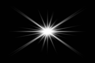 Vektör şeffaf güneş ışığı özel lens ışık efekti. PNG. Vektör illüstrasyonu 