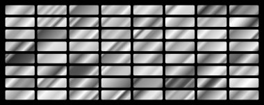 Gümüş arkaplan dokusu vektör simgesi kusursuz desen. Hafif, gerçekçi, zarif, parlak, metalik ve gümüş renkli çizimler. Ağ vektörü. Çerçeve, kurdele, para, soyut tasarım.