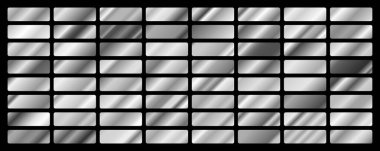 Gümüş arkaplan dokusu vektör simgesi kusursuz desen. Hafif, gerçekçi, zarif, parlak, metalik ve gümüş renkli çizimler. Ağ vektörü. Çerçeve, kurdele, para, soyut tasarım.