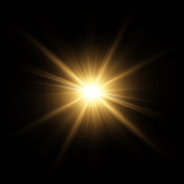 Vektör şeffaf güneş ışığı özel lens ışık efekti. PNG. Vektör illüstrasyonu 