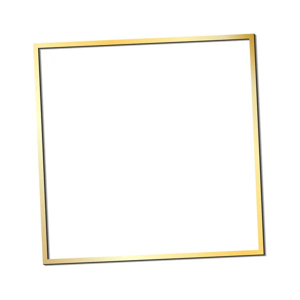 Moldura vintage brilhante dourada com sombras isoladas no fundo branco. Golden luxo fronteira retângulo realista. PNG. —  Vetores de Stock