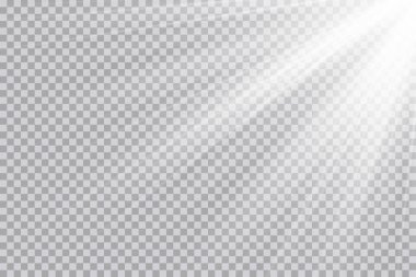 Vektör şeffaf güneş ışığı özel lens flaş efekti. Ön güneş merceği flaşı. Işığın ışığında vektör bulanıklığı.