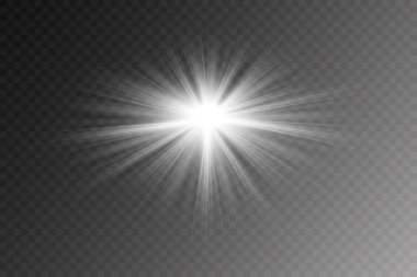 Vektör şeffaf güneş ışığı özel lens ışık efekti. PNG. 