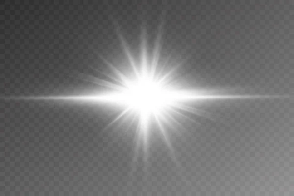 Luce solare trasparente vettoriale effetto luce di brillamento speciale lente. PNG. — Vettoriale Stock