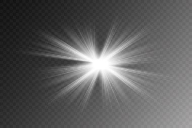 Vektör şeffaf güneş ışığı özel lens ışık efekti. PNG. 