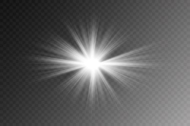 Vektör şeffaf güneş ışığı özel lens ışık efekti. PNG. 