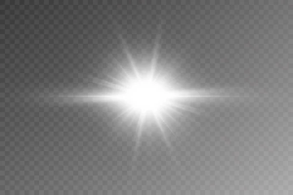 Luce solare trasparente vettoriale effetto luce di brillamento speciale lente. PNG. — Vettoriale Stock