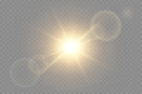 Vector transparant zonlicht speciale lens flare licht effect. PNG — Stockvector