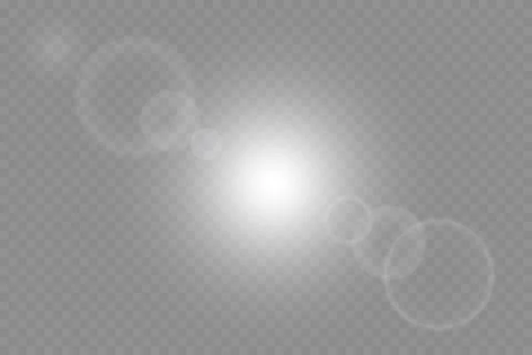 Vector transparent sunlight special lens flare light effect. PNG — Stock Vector